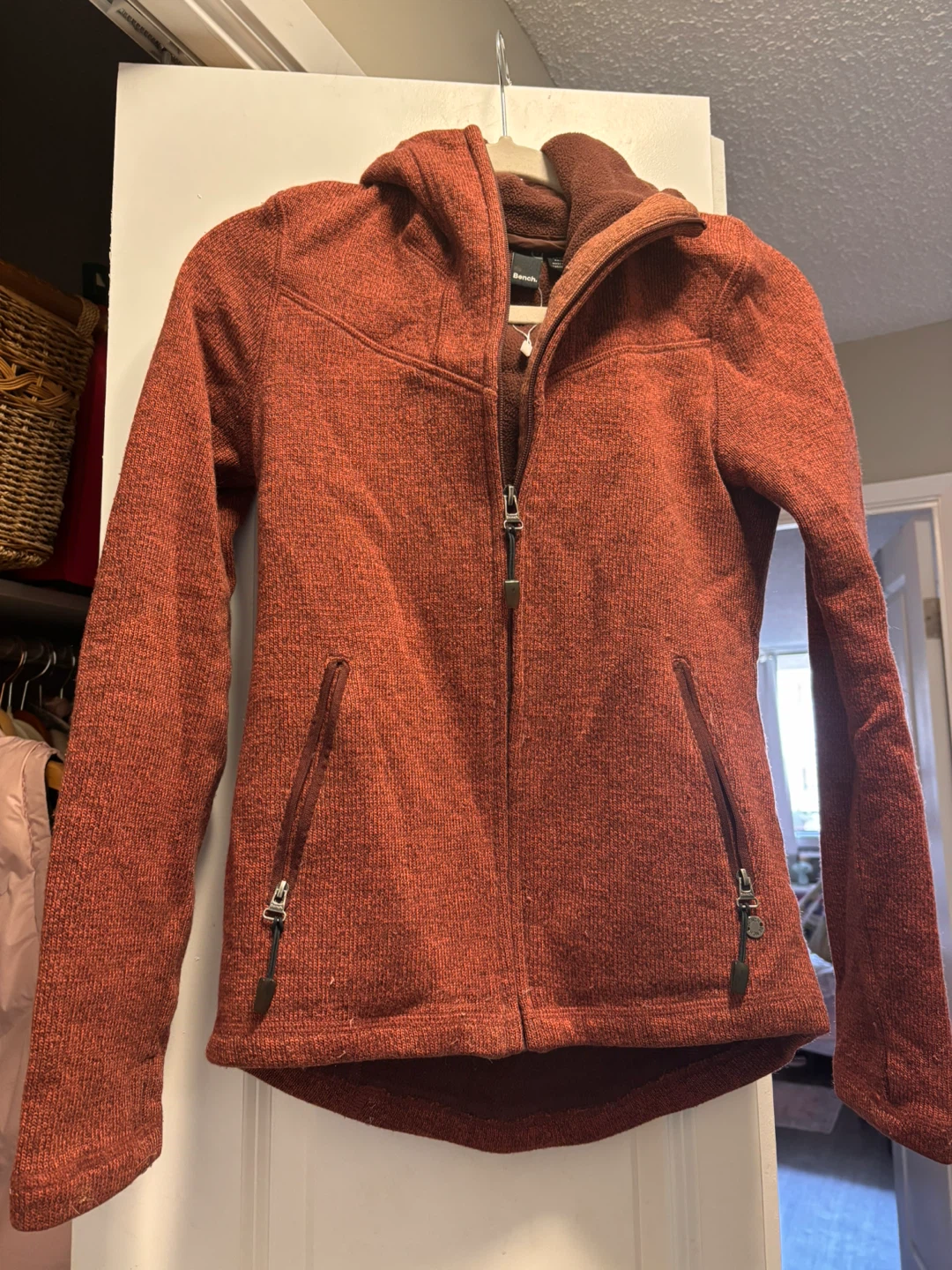 Bench Hooded Fleece Jacket - Burnt Red