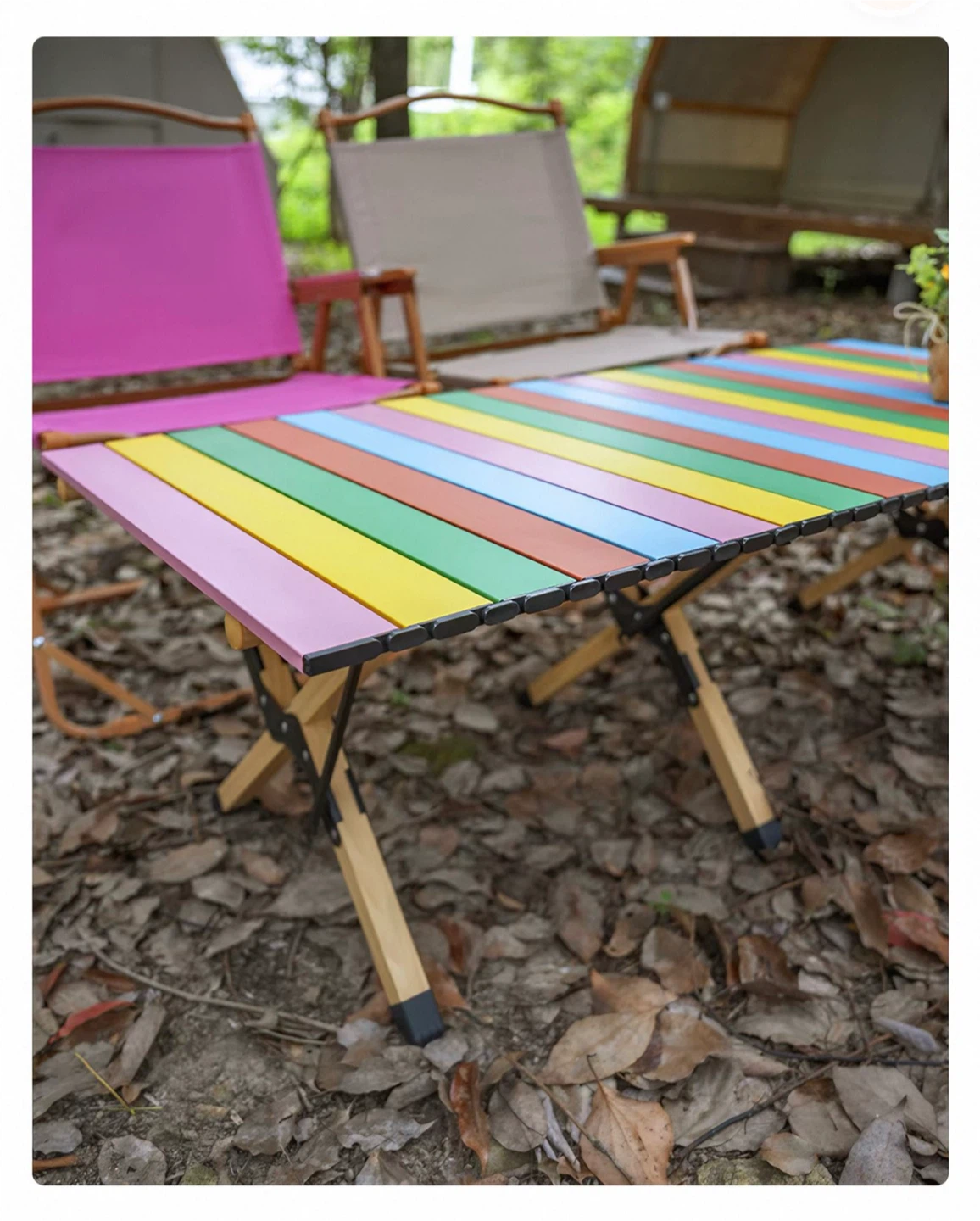 Portable Camping Table Set 4 Folding Chairs with Storage Bag
