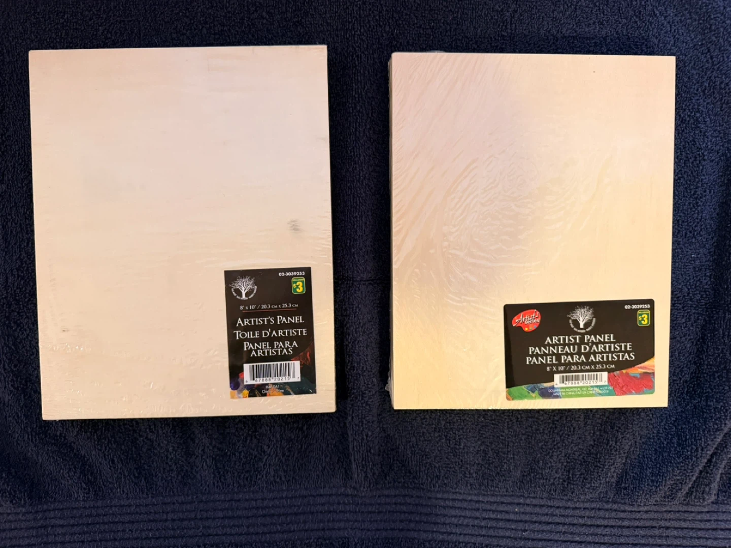 2 wooden artist panels or photo frames