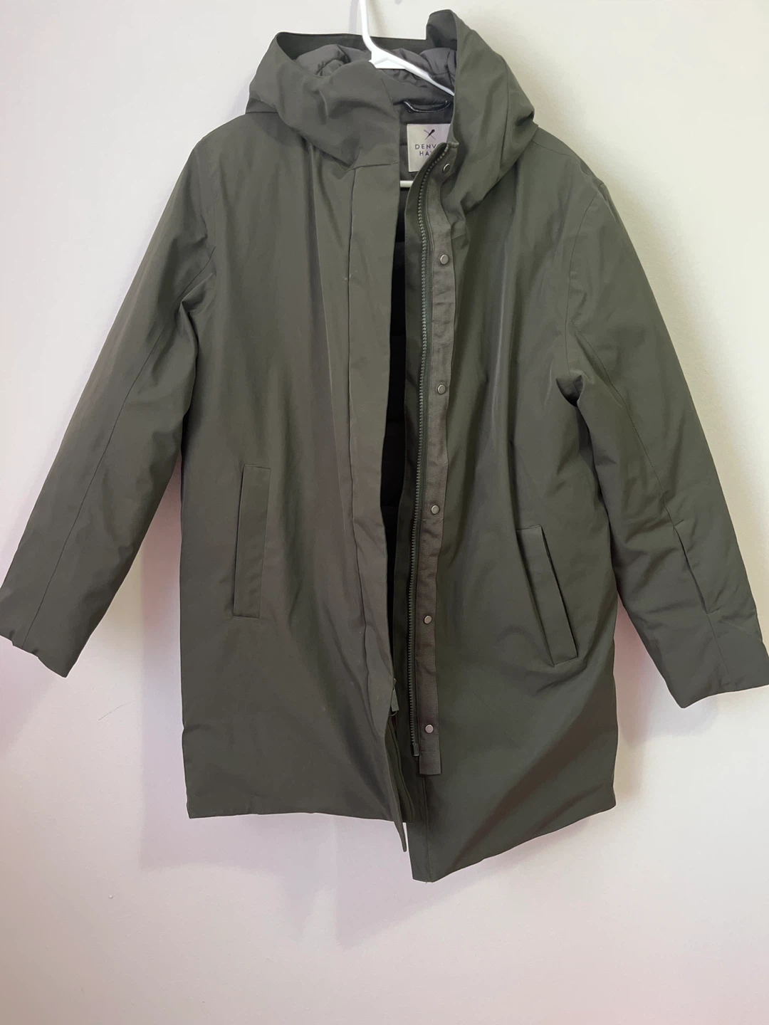 OAK + FORT Green Hooded Winter Parka