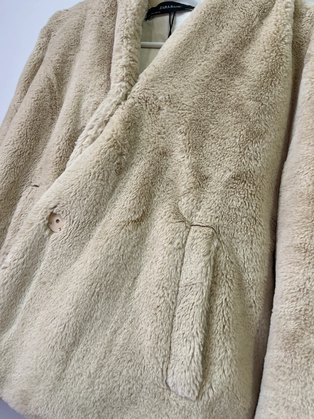 Zara Basic Faux Fur Hooded Jacket Size S - photo 3