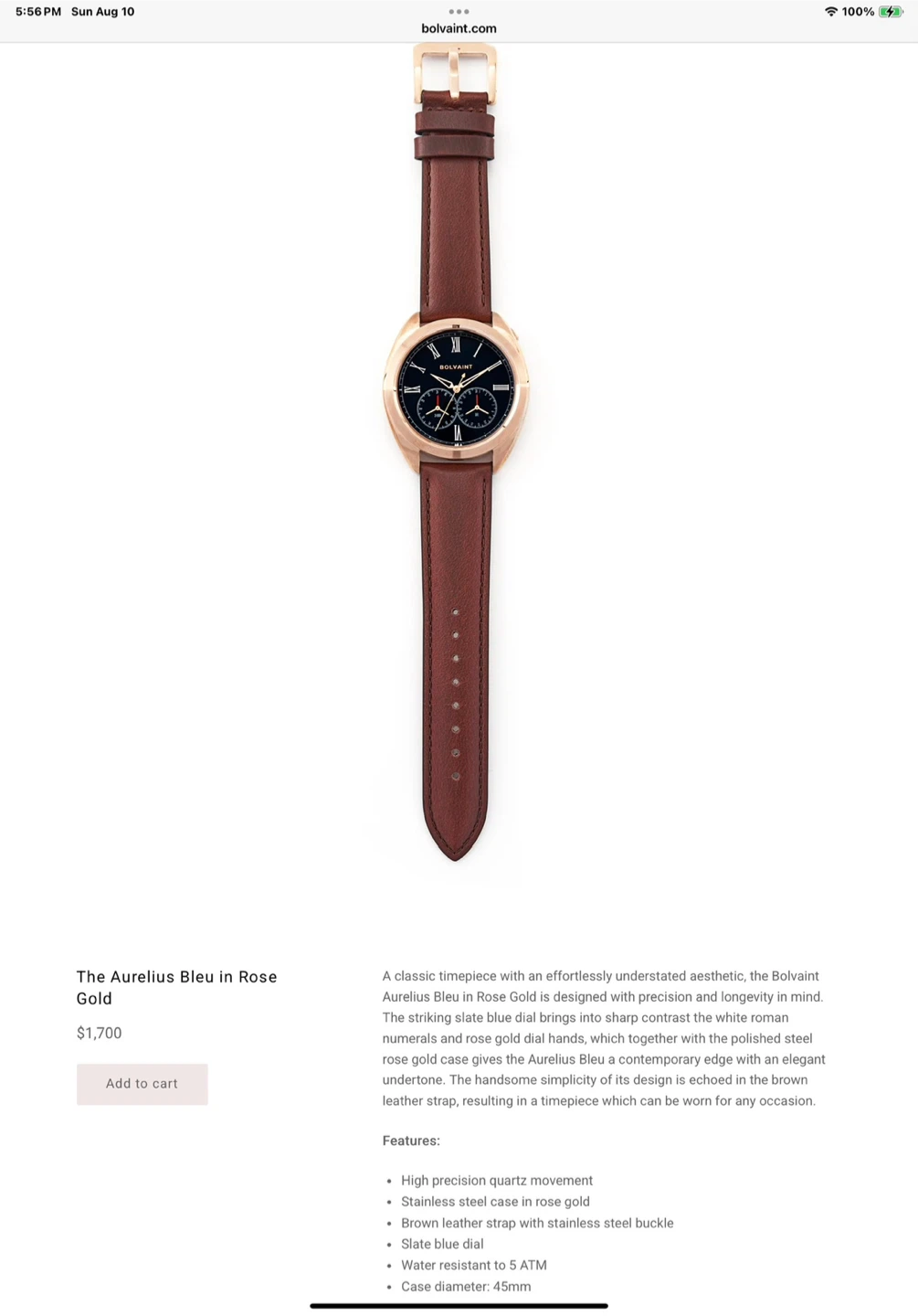 Bolvaint Aurelius Brun Gold Watch - photo 4