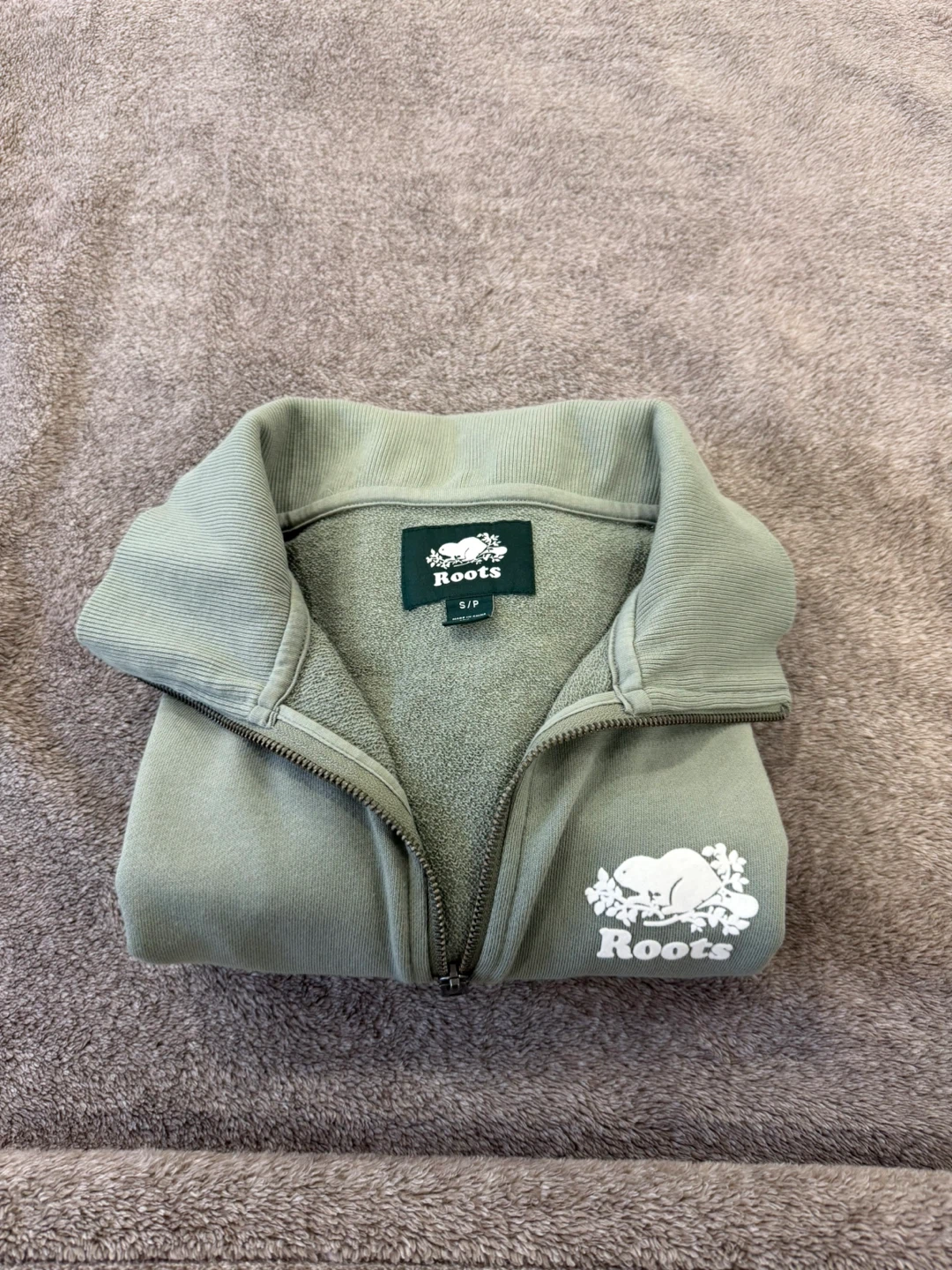 Roots Quarter Zip Sweatshirt Dress - Light Green - S/P