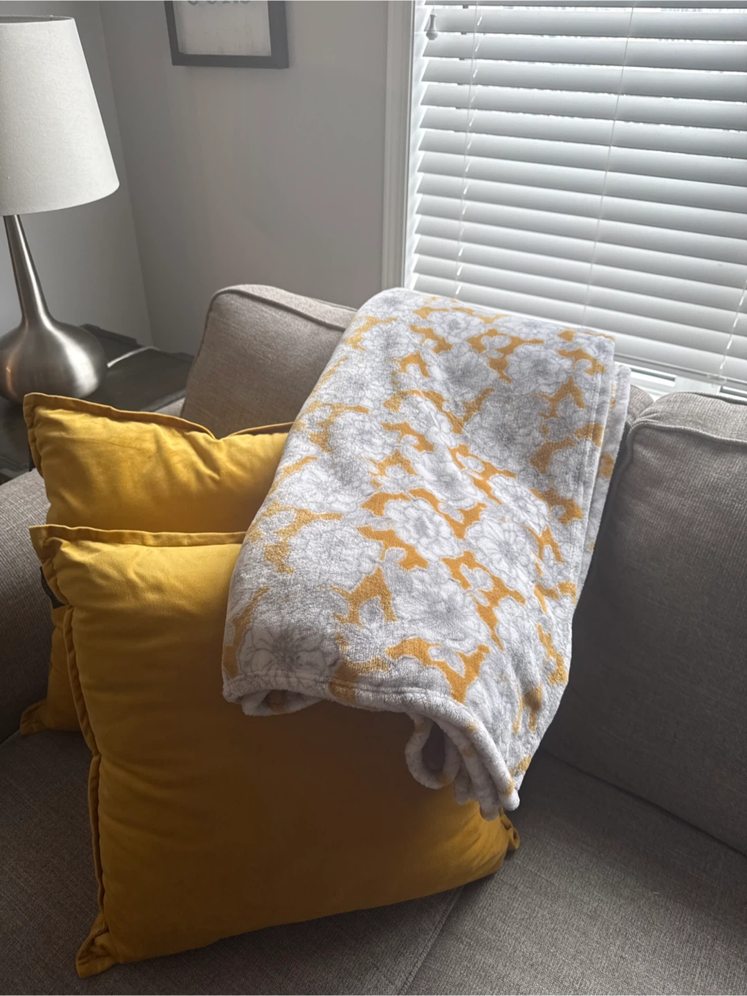 Two Yellow Velvet Throw Pillows - photo 2