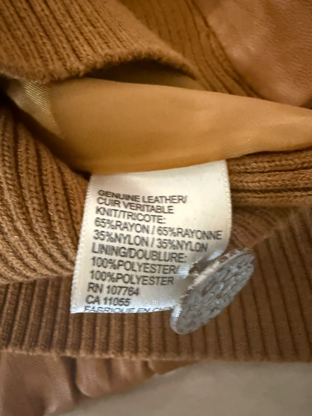 🥕ONE by ONE Girl Who genuine leather and knit jacket - photo 5