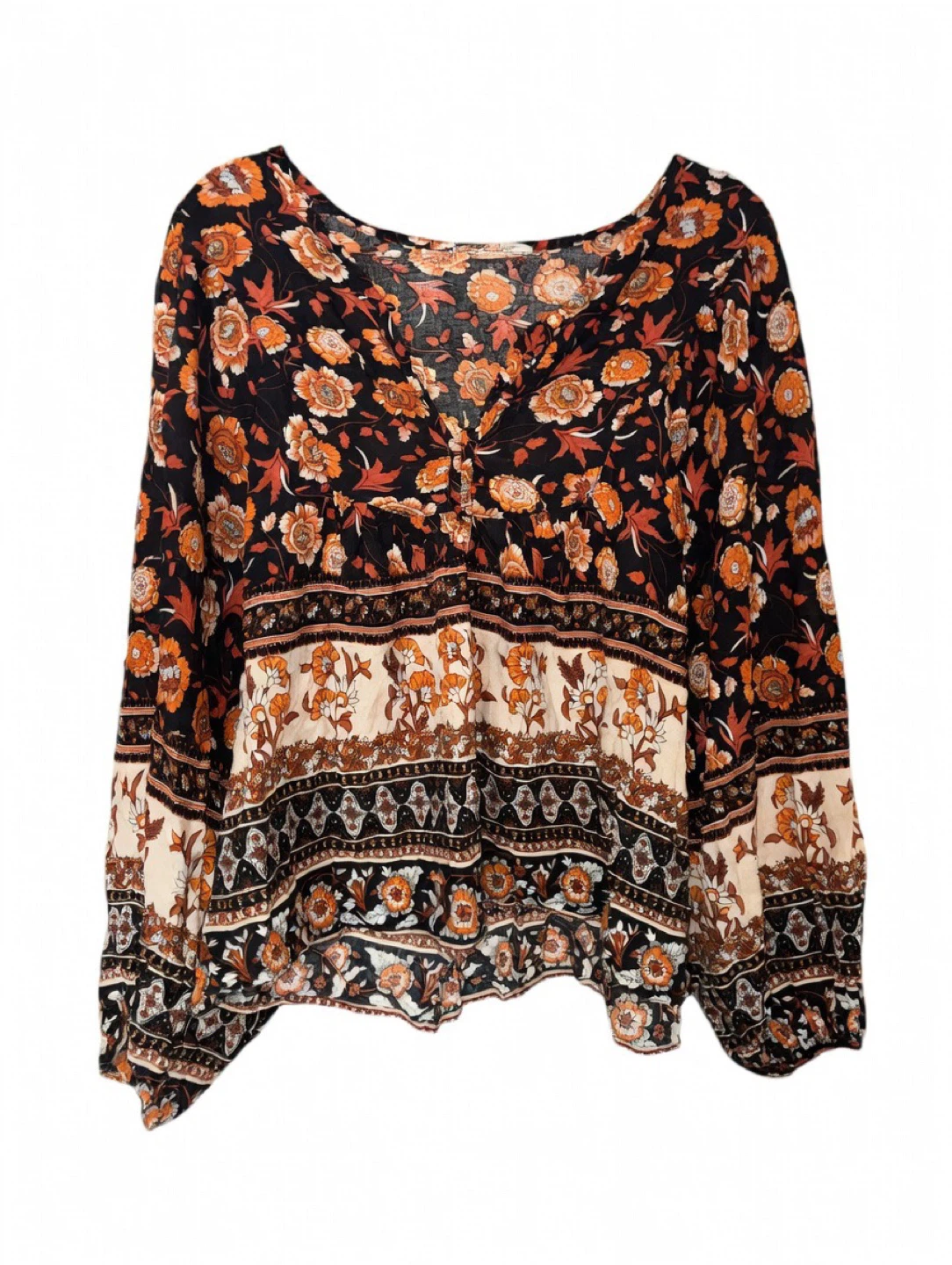 Bohemian Floral Print Blouse