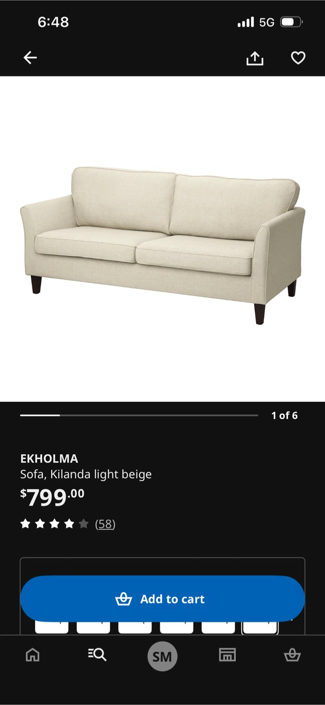 EKHOLMA Sofa, Kilanda Light Beige - photo 3