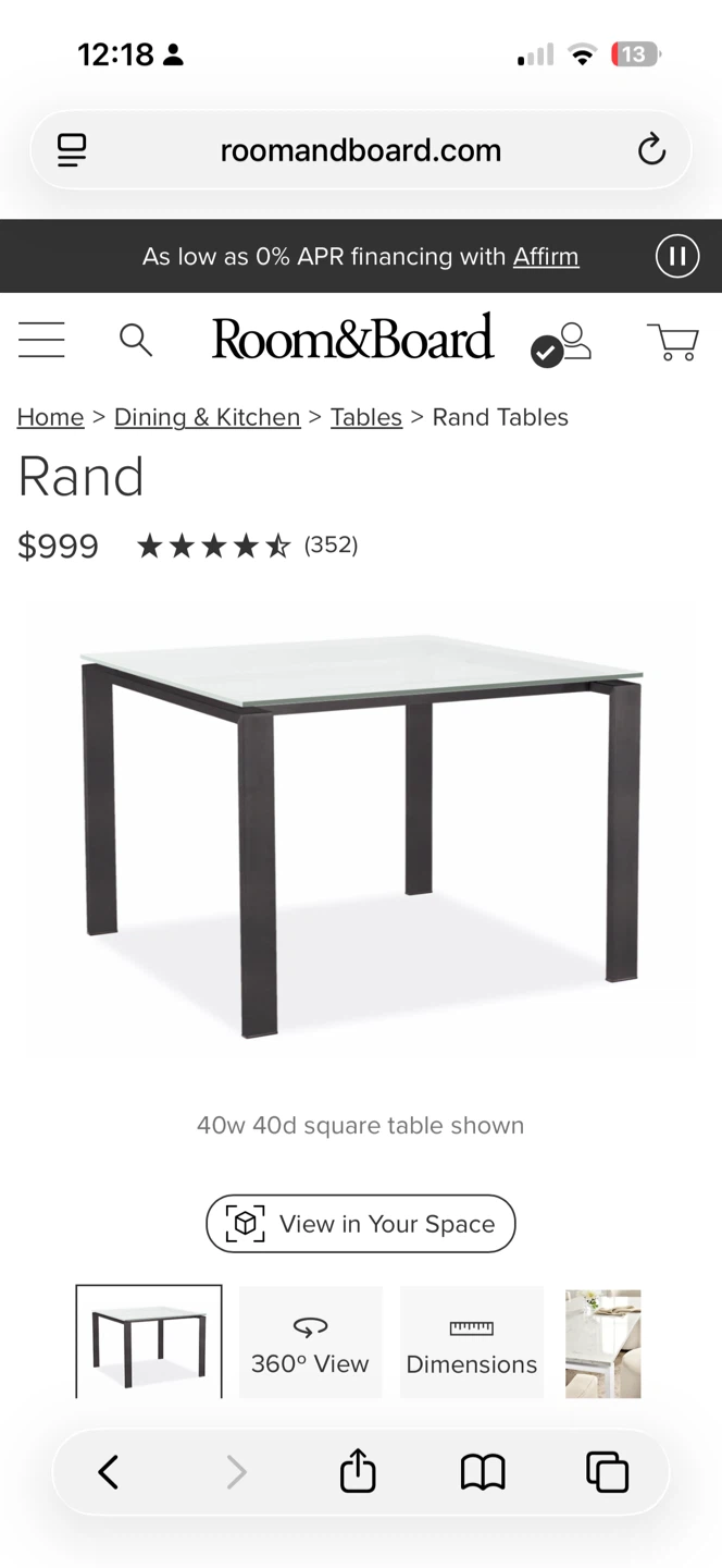 Room & Board Rand Glass and steel Dining Table - photo 5