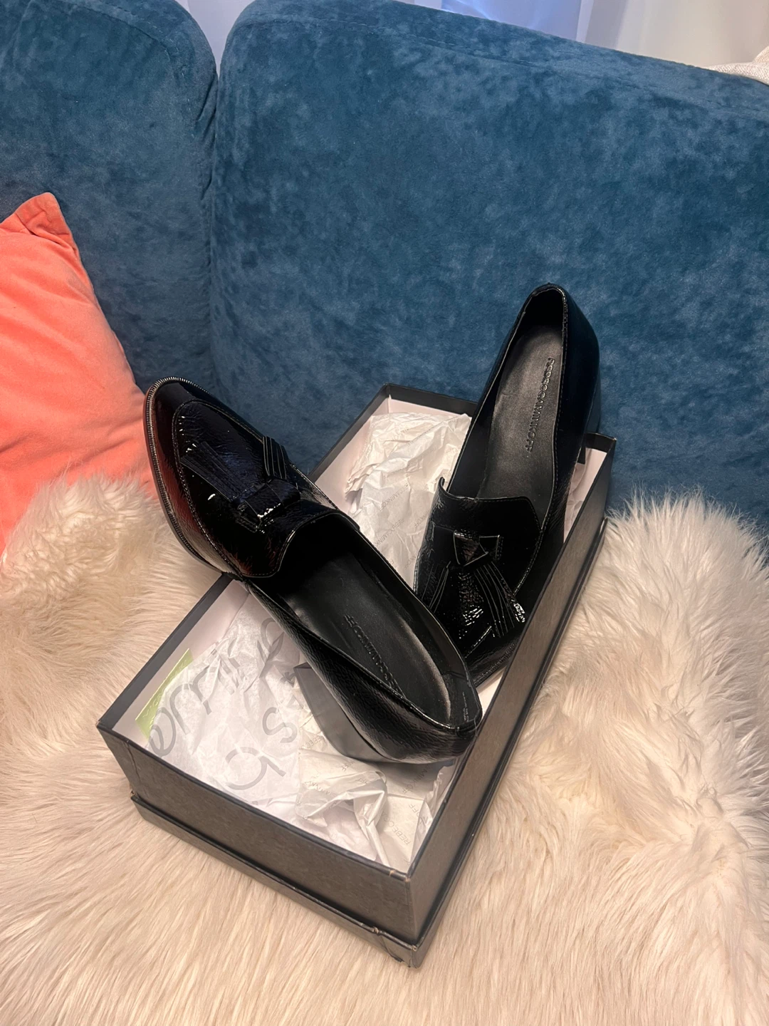 Rebecca Minkoff Black Patent Leather Loafers Size 9.5