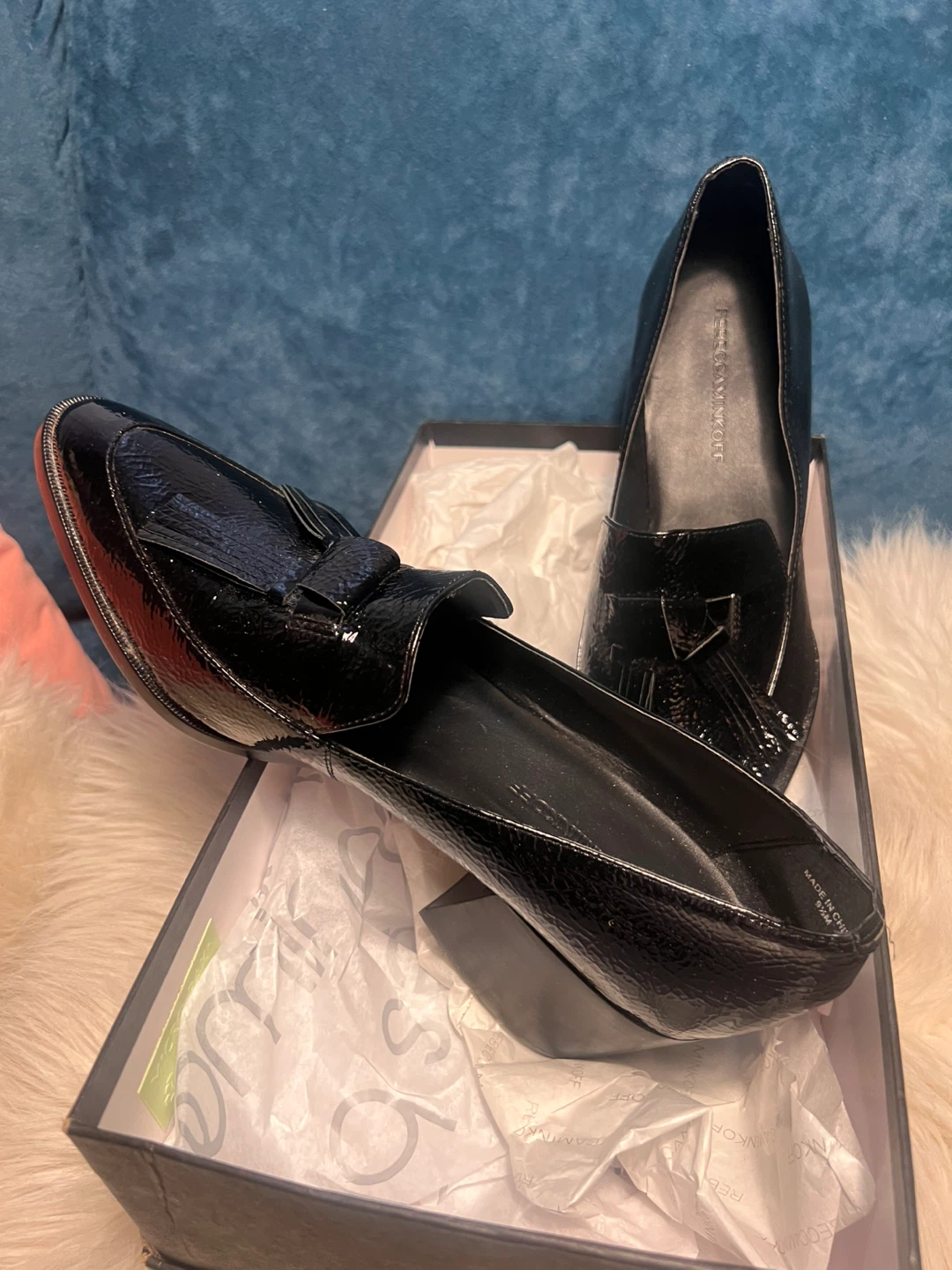 Rebecca Minkoff Black Patent Leather Loafers Size 9.5 - photo 2