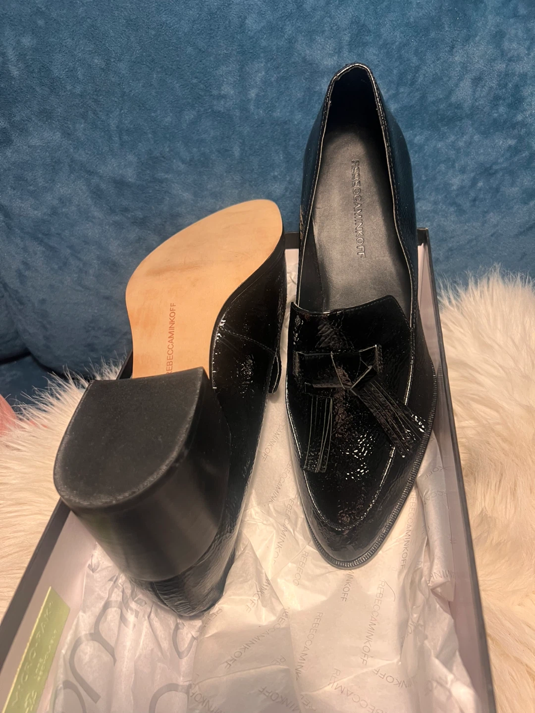 Rebecca Minkoff Black Patent Leather Loafers Size 9.5 - photo 3