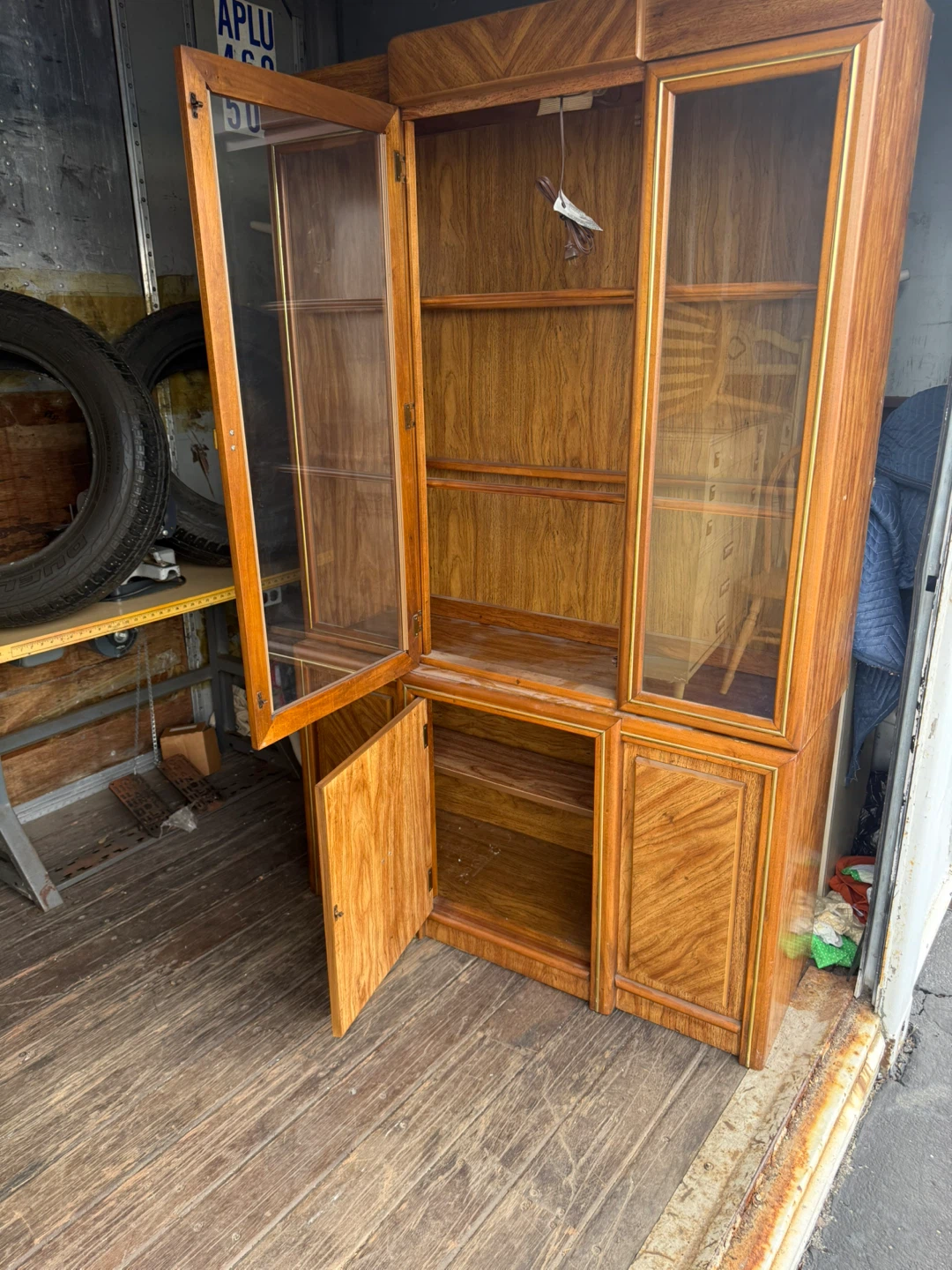 Vintage Wood and Glass Display Cabinet - photo 2