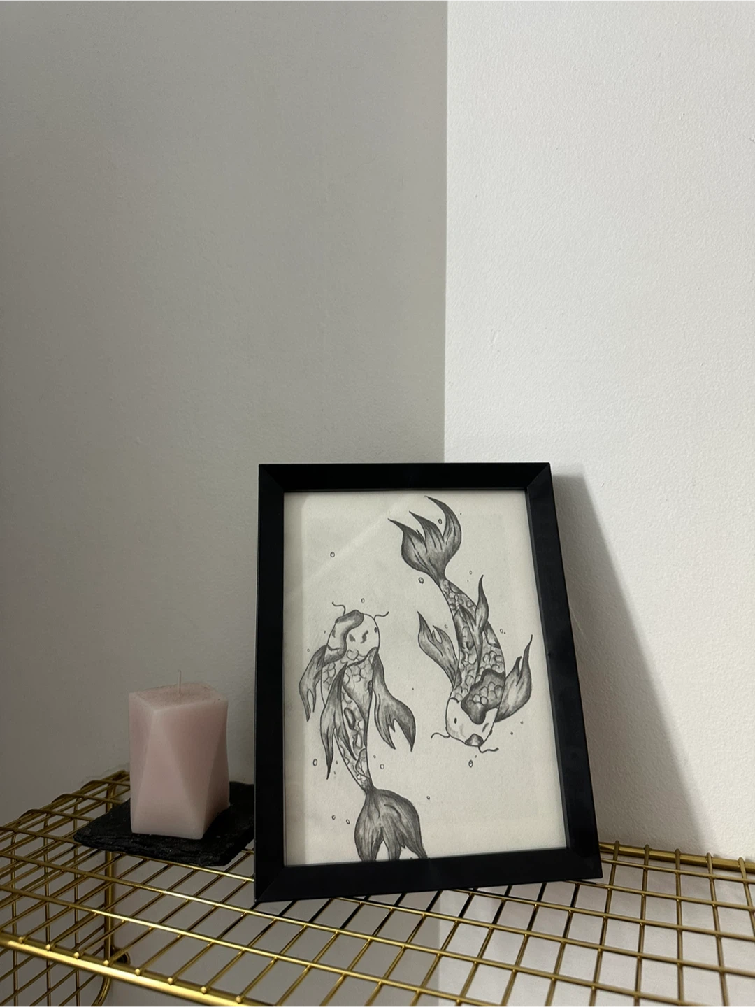 Framed Koi Fish Drawing - photo 2