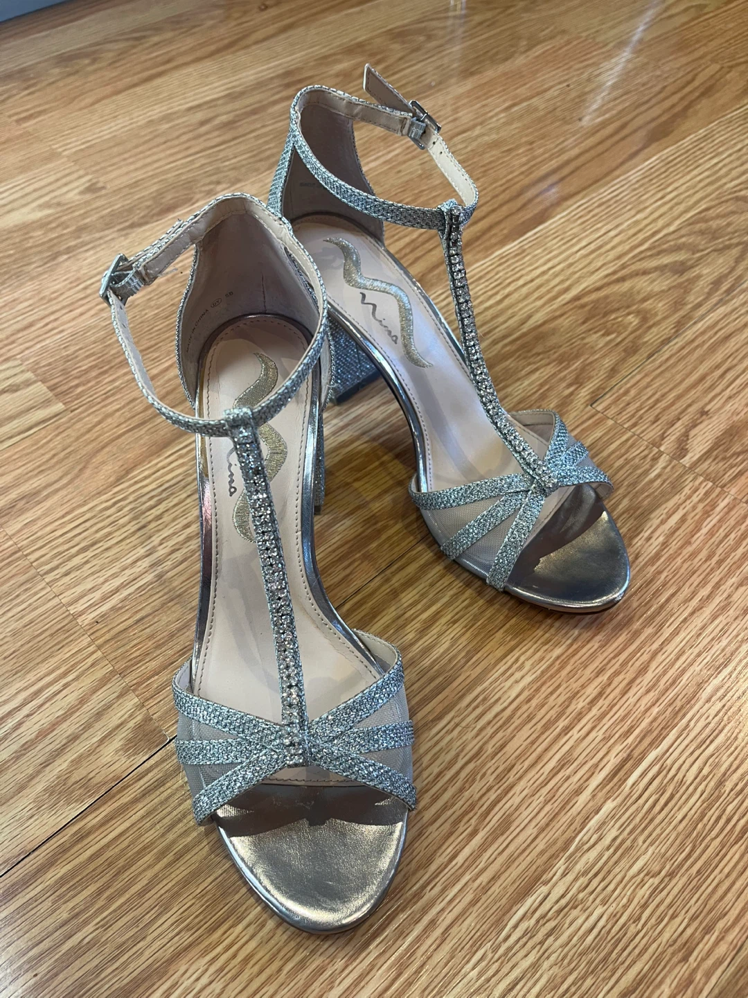 Nina Silver Embellished Heels - photo 3