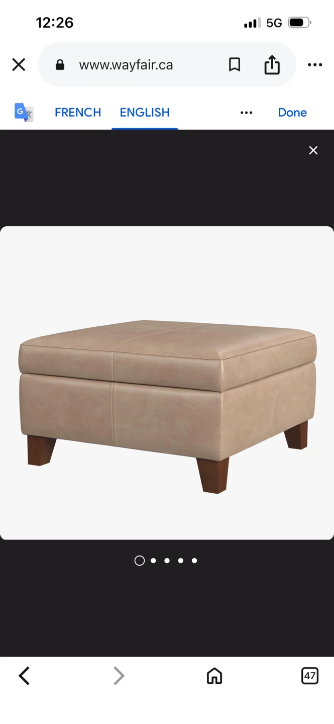 Gallup 28" Square Leather Storage Bench/Footrest - photo 2