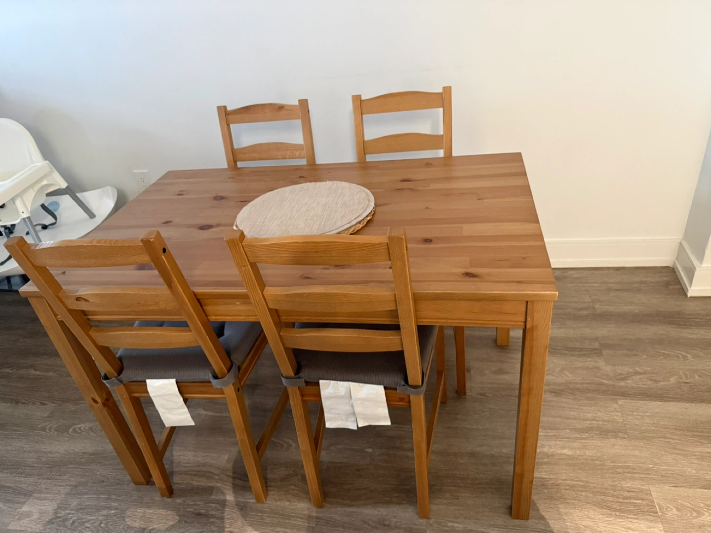 IKEA Wood Dining Table with 4 Chairs