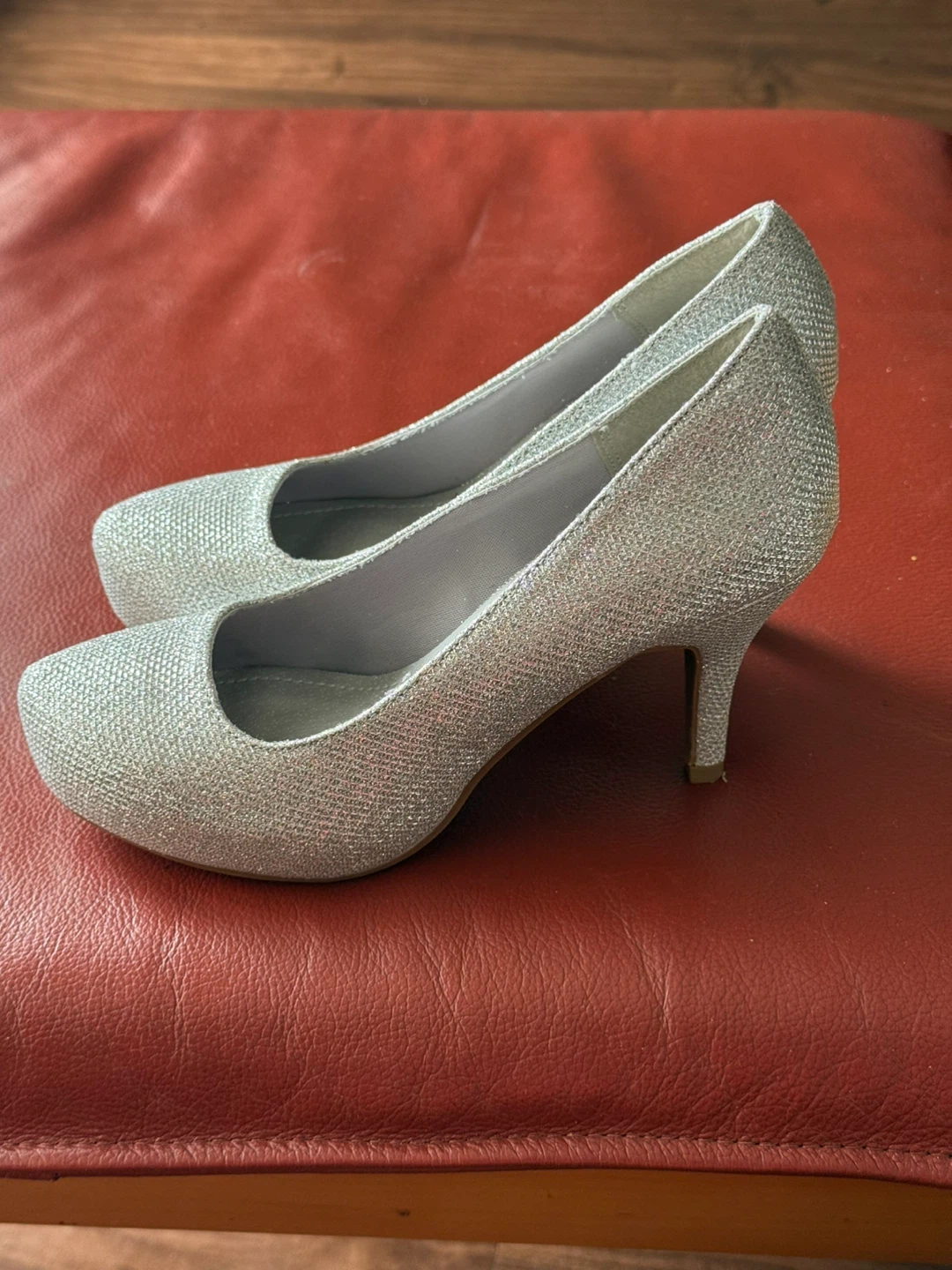 Dream Pairs Silver Glitter Heels