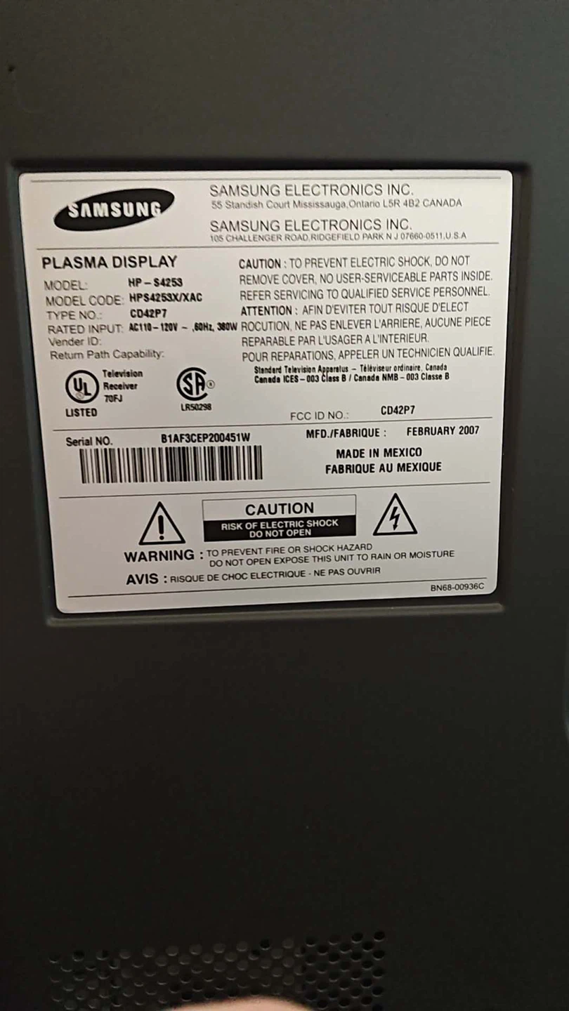 Samsung 42" HP-S42S3 TV - photo 2