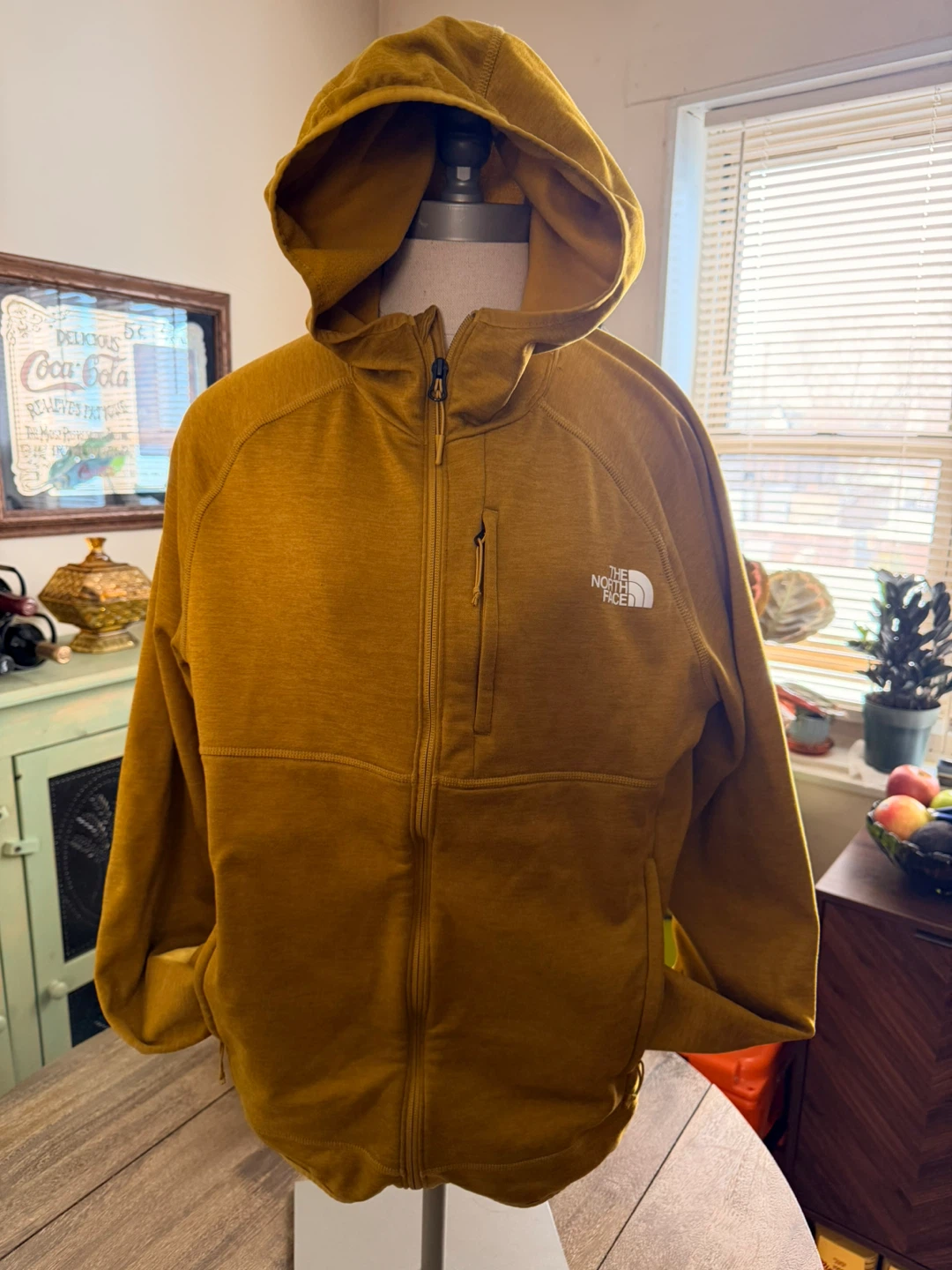 The North Face Men's Fleece Hoodie - Mustard Yellow - Size M