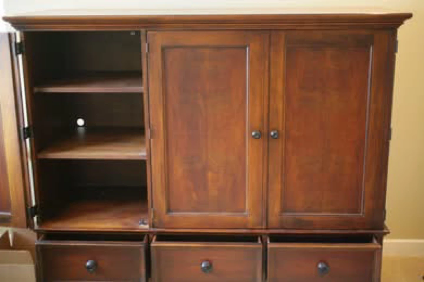 Wooden Armoire with Drawers