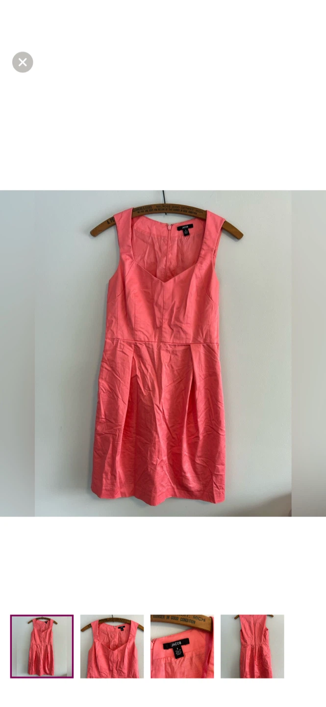 JACOB Coral Pink Sleeveless Sheath Dress Size 2