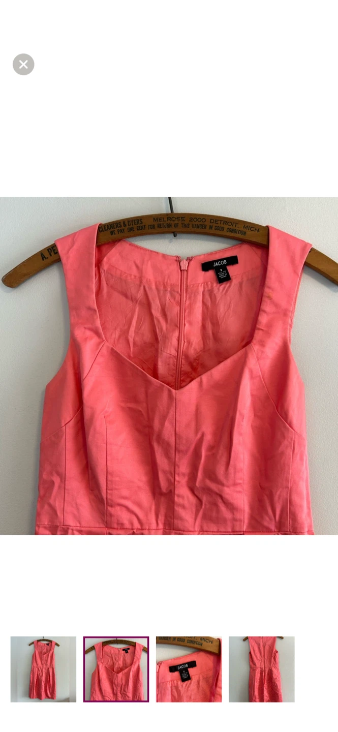 JACOB Coral Pink Sleeveless Sheath Dress Size 2 - photo 2