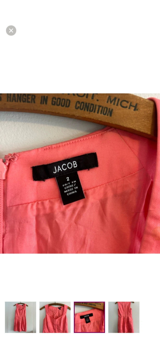 JACOB Coral Pink Sleeveless Sheath Dress Size 2 - photo 3