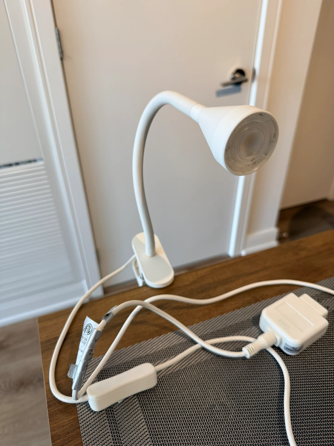 White Clip-On LED Desk Lamp
