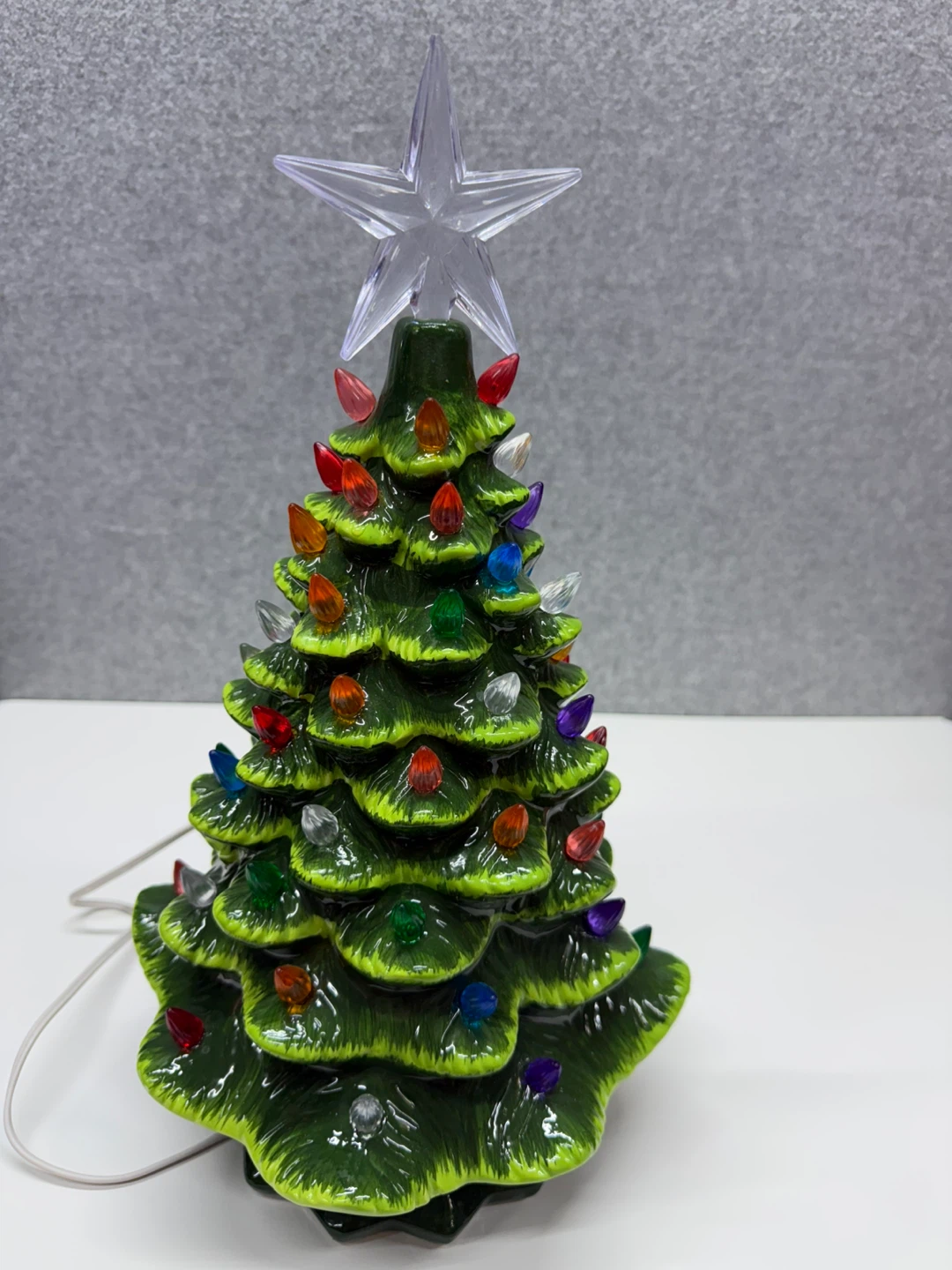Vintage Ceramic Christmas Tree with Star Topper - photo 4