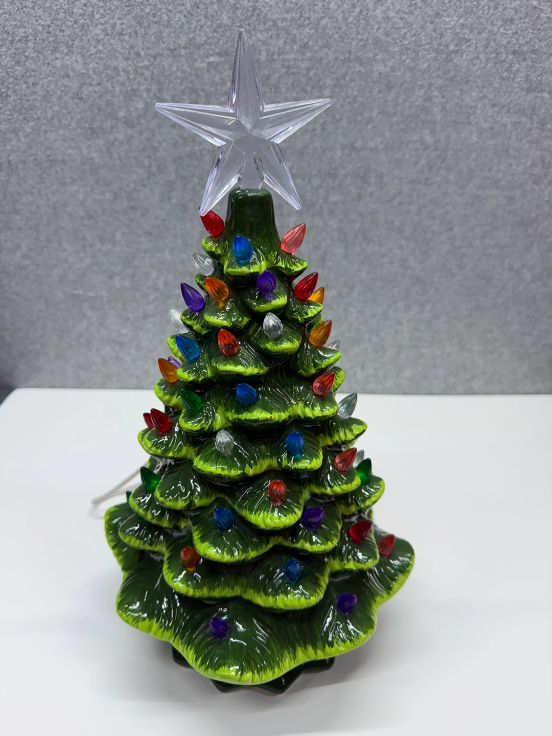 Vintage Ceramic Christmas Tree with Star Topper - photo 2