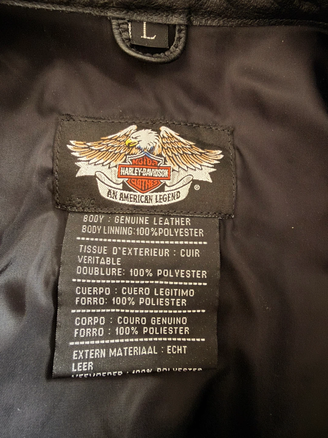 Harley-Davidson Black Leather Jacket Men's Size L - photo 4