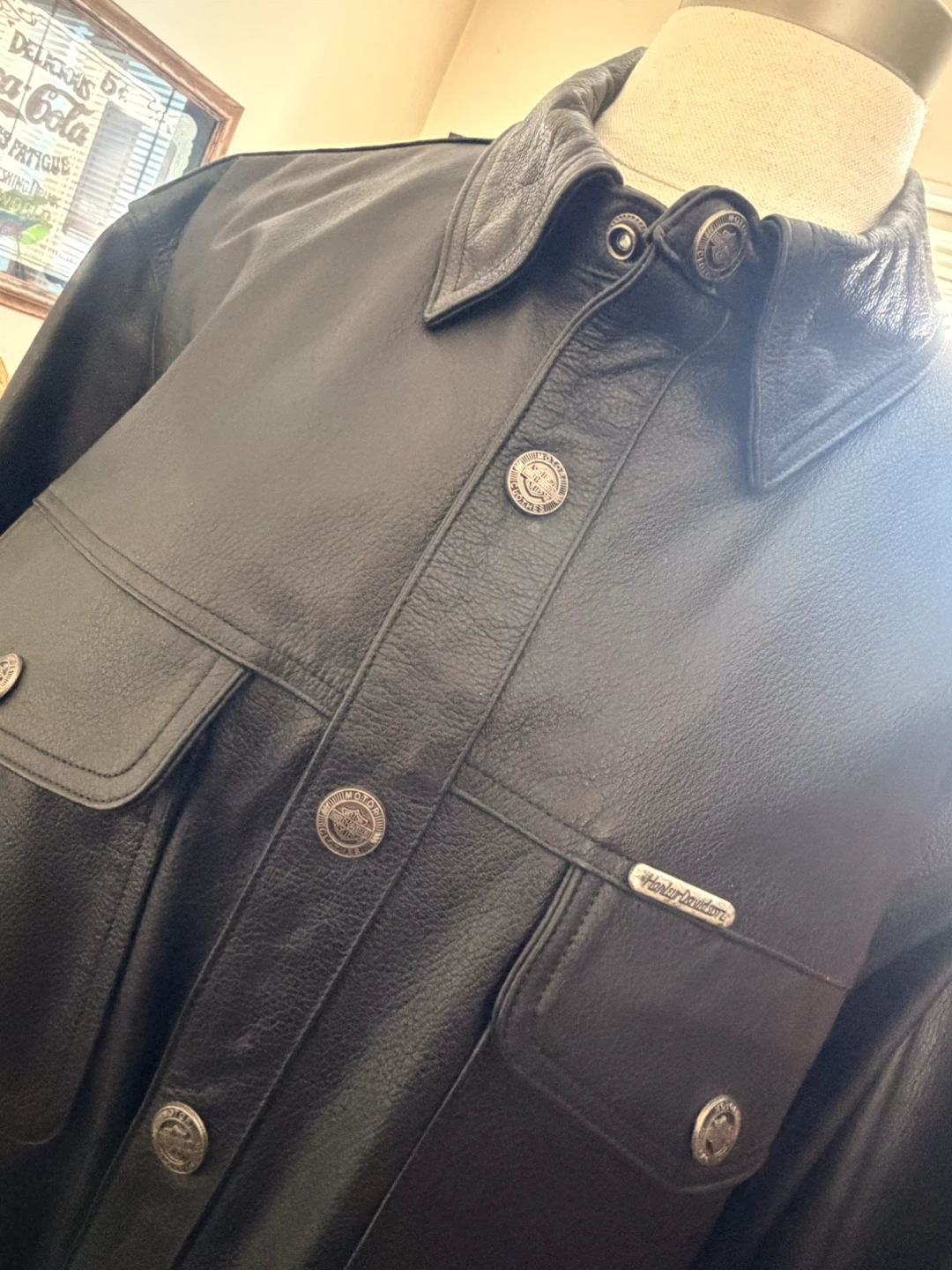 Harley-Davidson Black Leather Jacket Men's Size L - photo 2