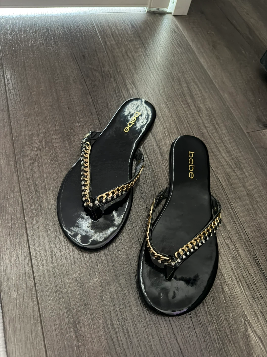 Bebe Black Flip Flops