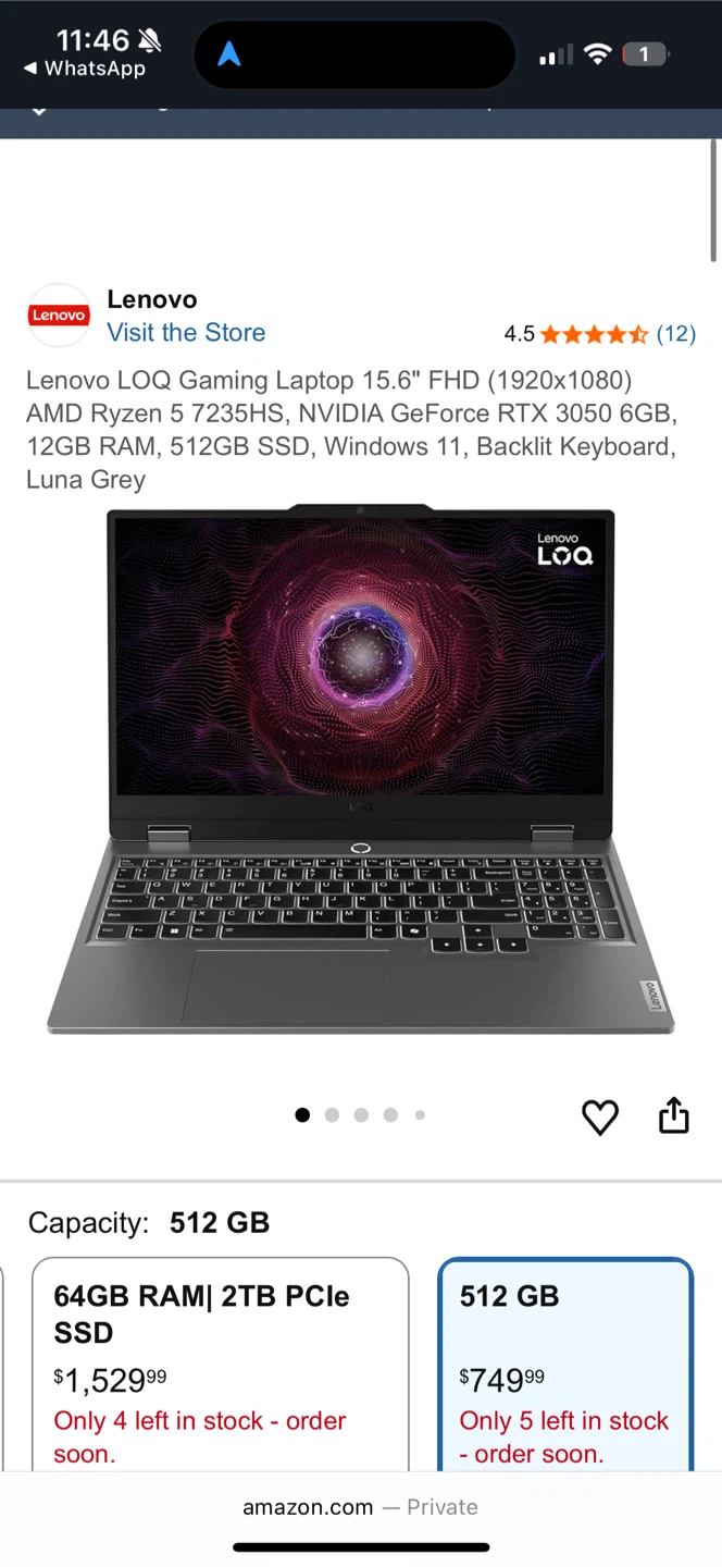 Lenovo LOQ Gaming Laptop 15.6"