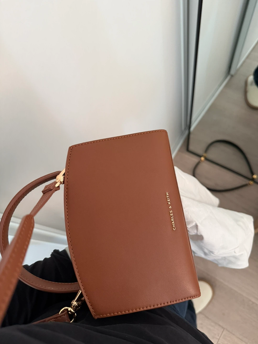 CHARLES & KEITH Canvas & Faux Leather Top Handle Bag - photo 2