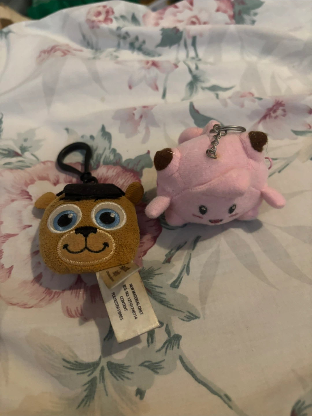 FNAF Freddy & Pink Pokemon Keychain Plush Set