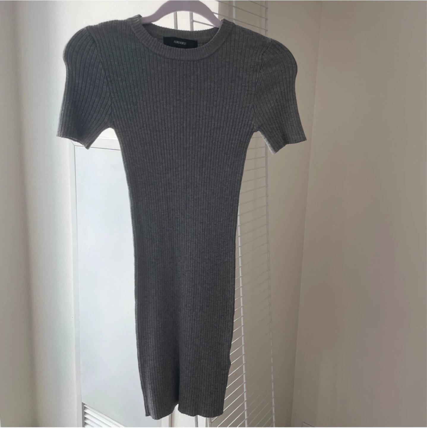 Forever21 grey ribbed bodycon dress (size S)