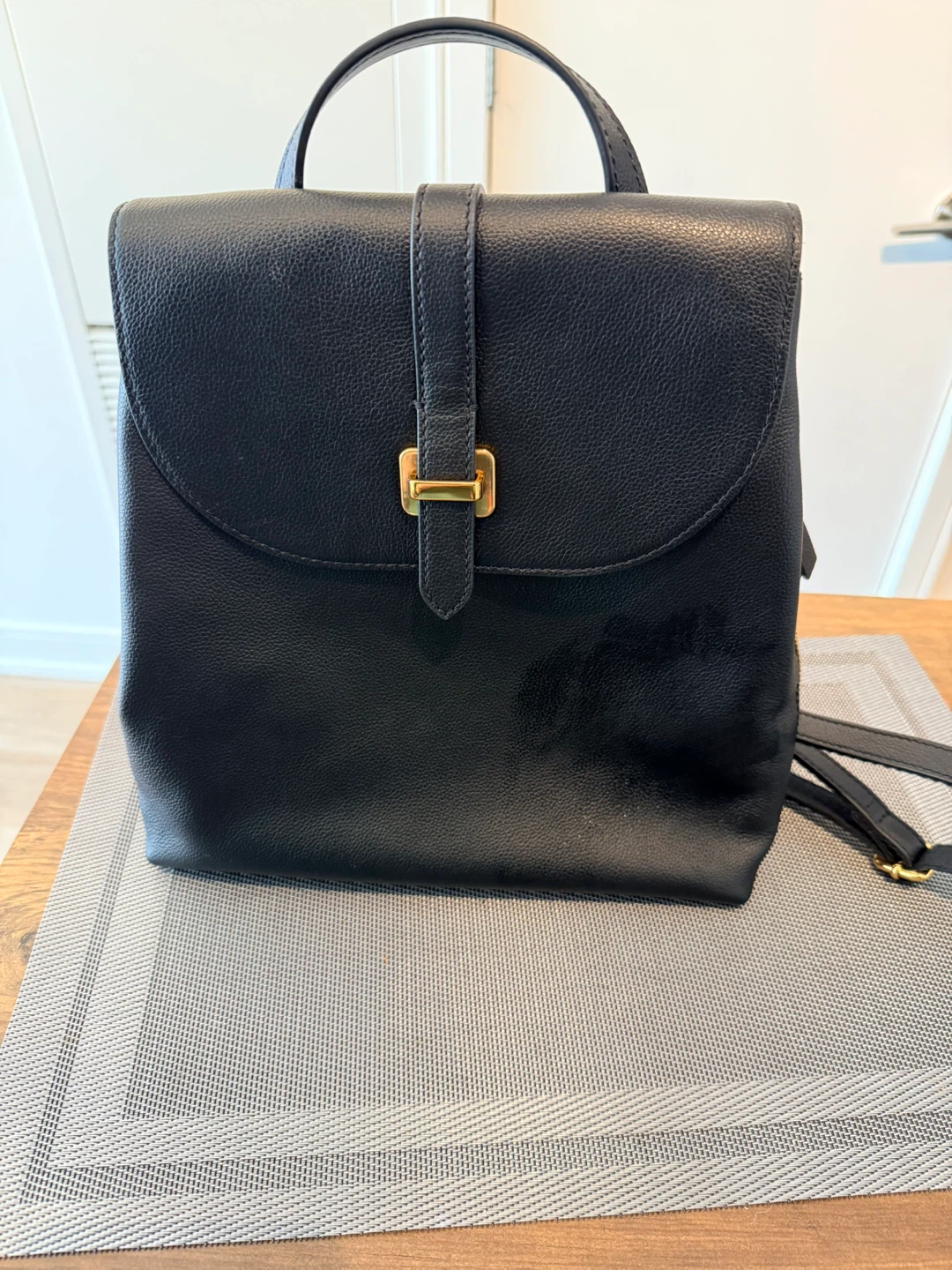 Fossil Black Leather Backpack
