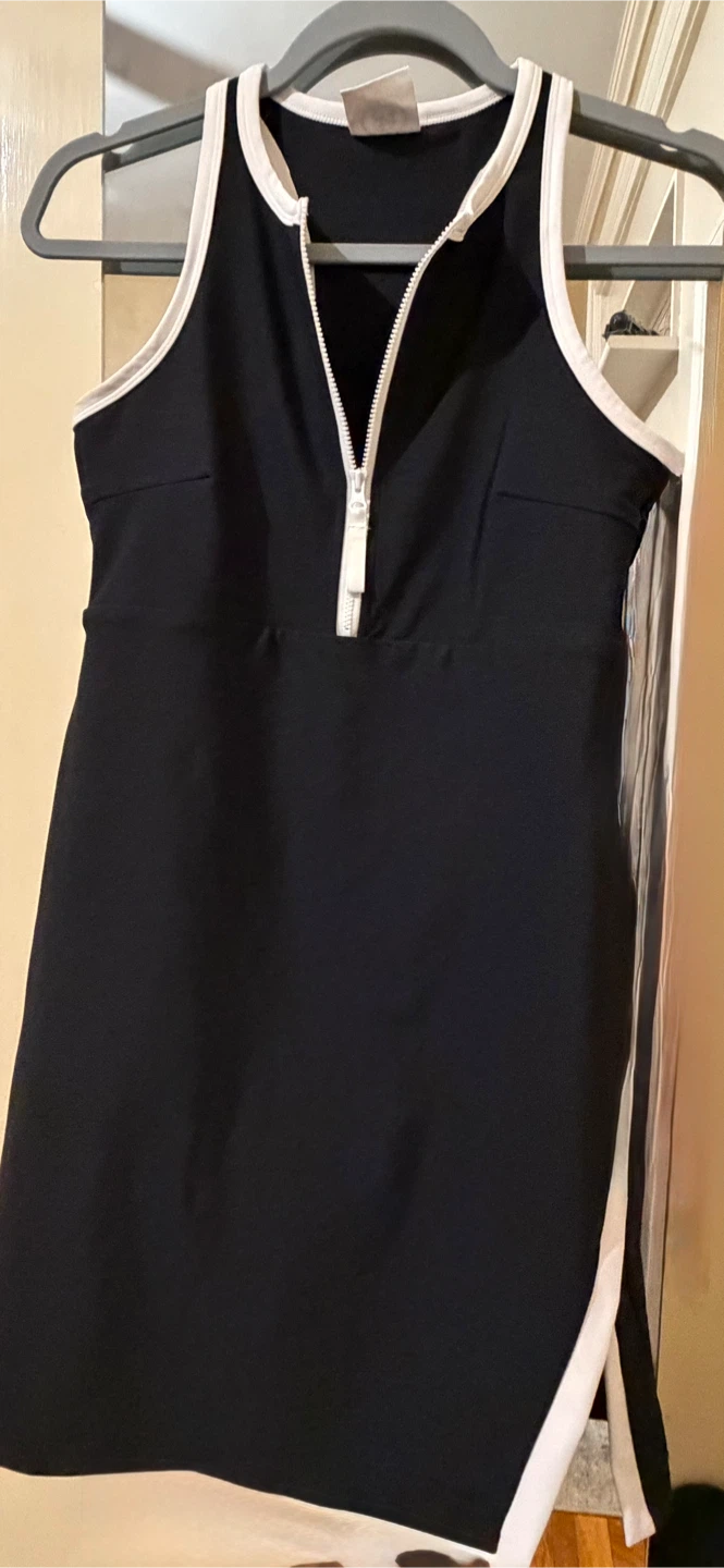 Sage Collective Black Tennis Dress with White Trim
