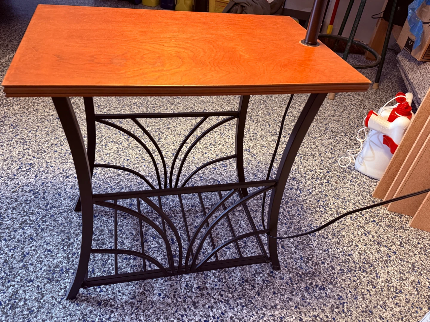 Table Lamp with Wood Top and Metal Base - photo 2