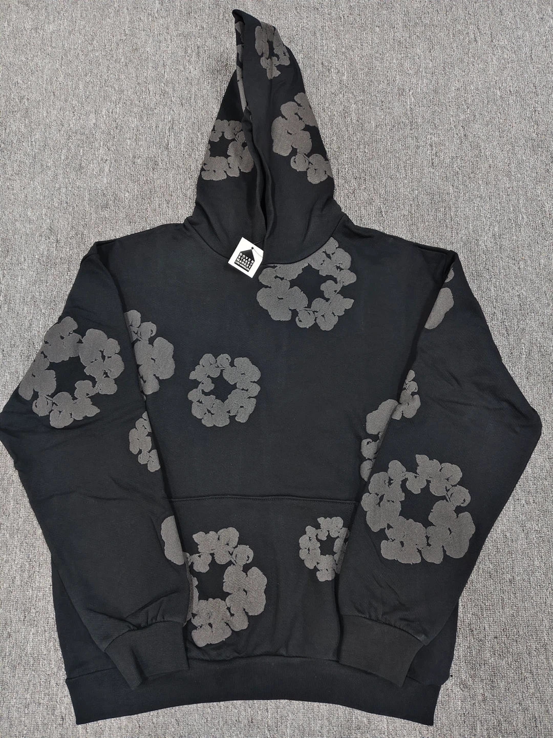 Black Grey Denim Tear  Hoodie
