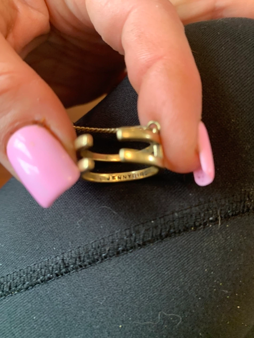 Jenny Bird Gold Double Ring with Chain - photo 2