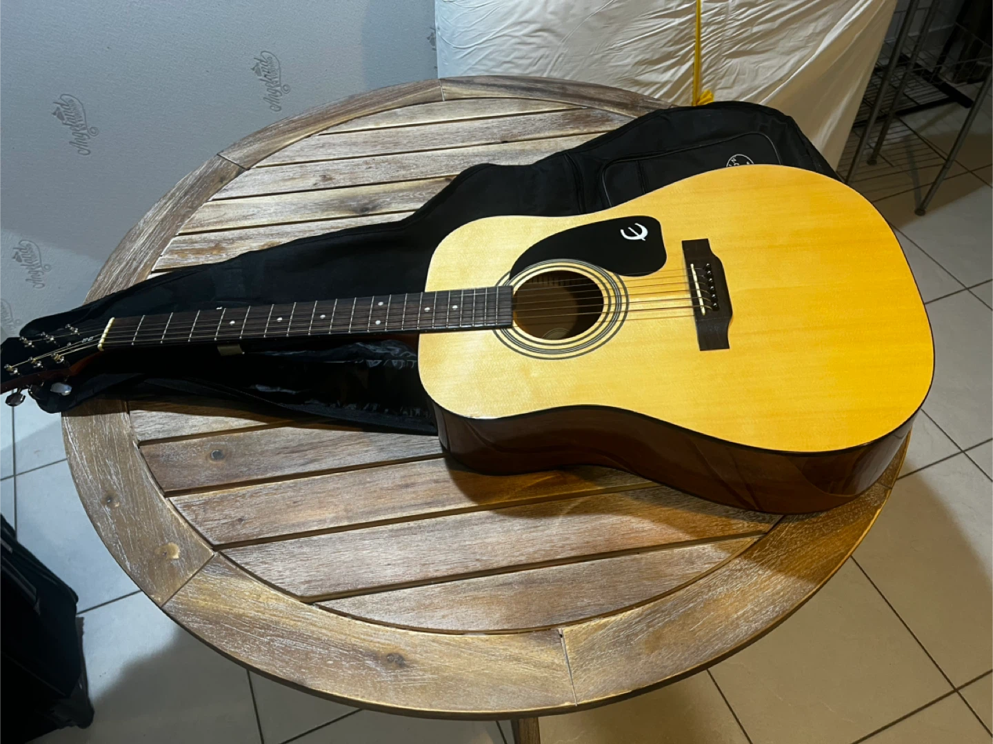 Epiphone Acoustic Guitar with Gig Bag and Korg Tuner