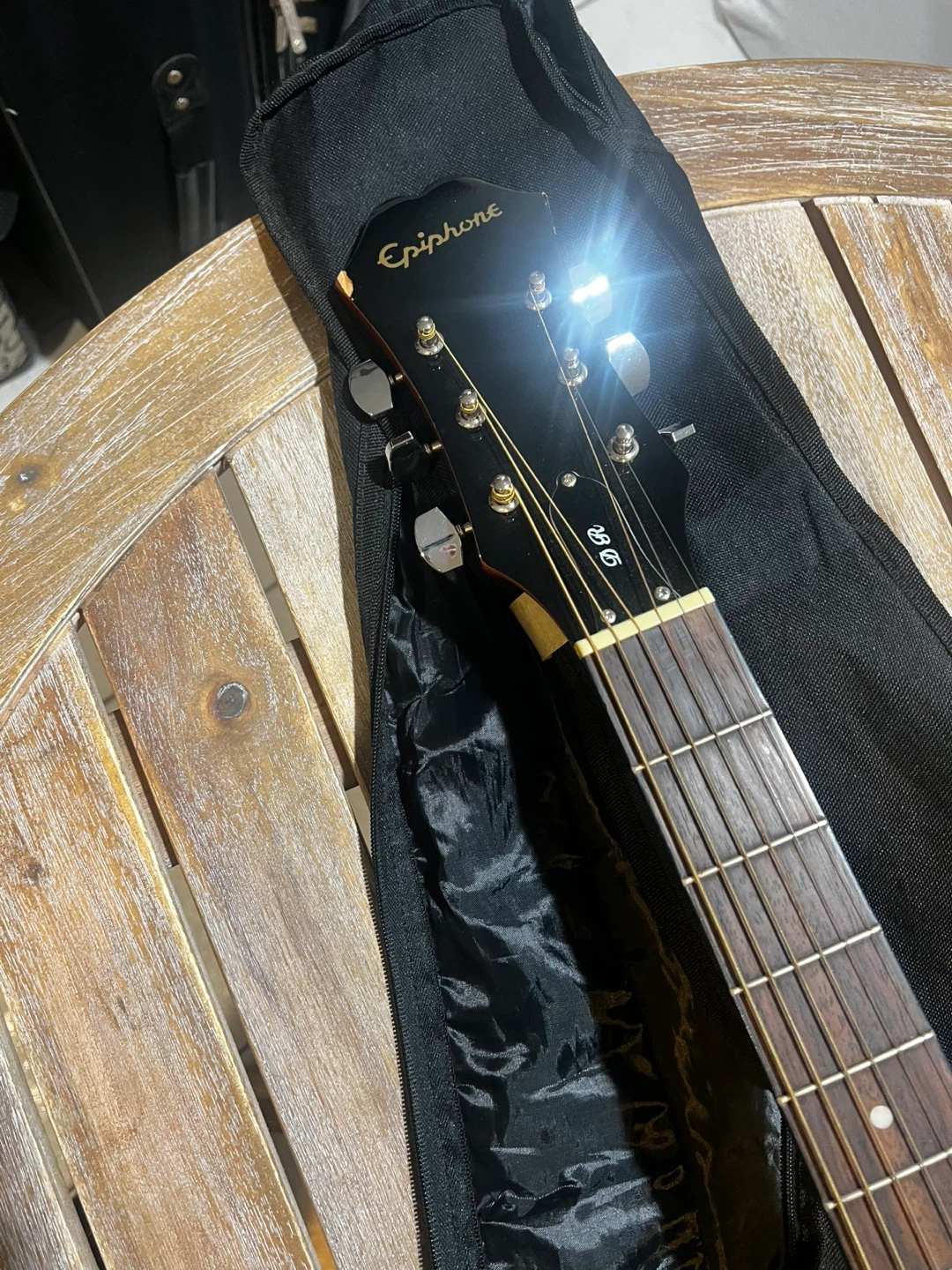 Epiphone Acoustic Guitar with Gig Bag and Korg Tuner - photo 3
