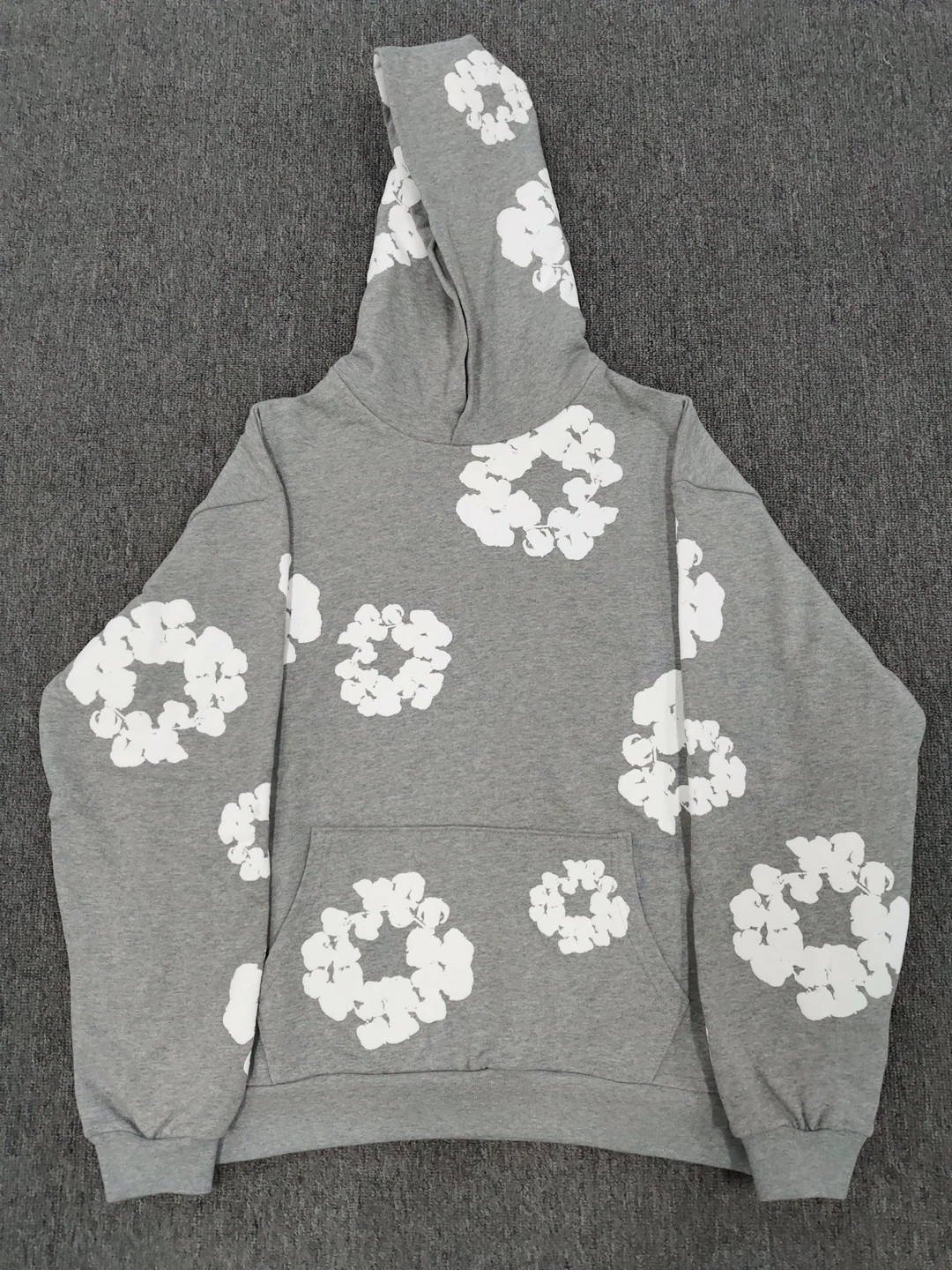 Grey Denim Tear Hoodie