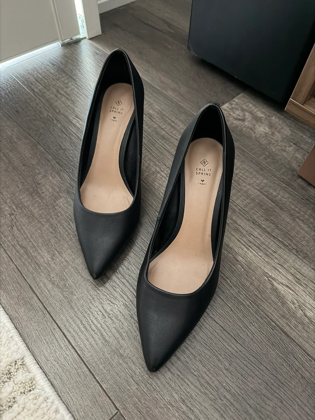 Call It Spring Black Faux Leather Heels