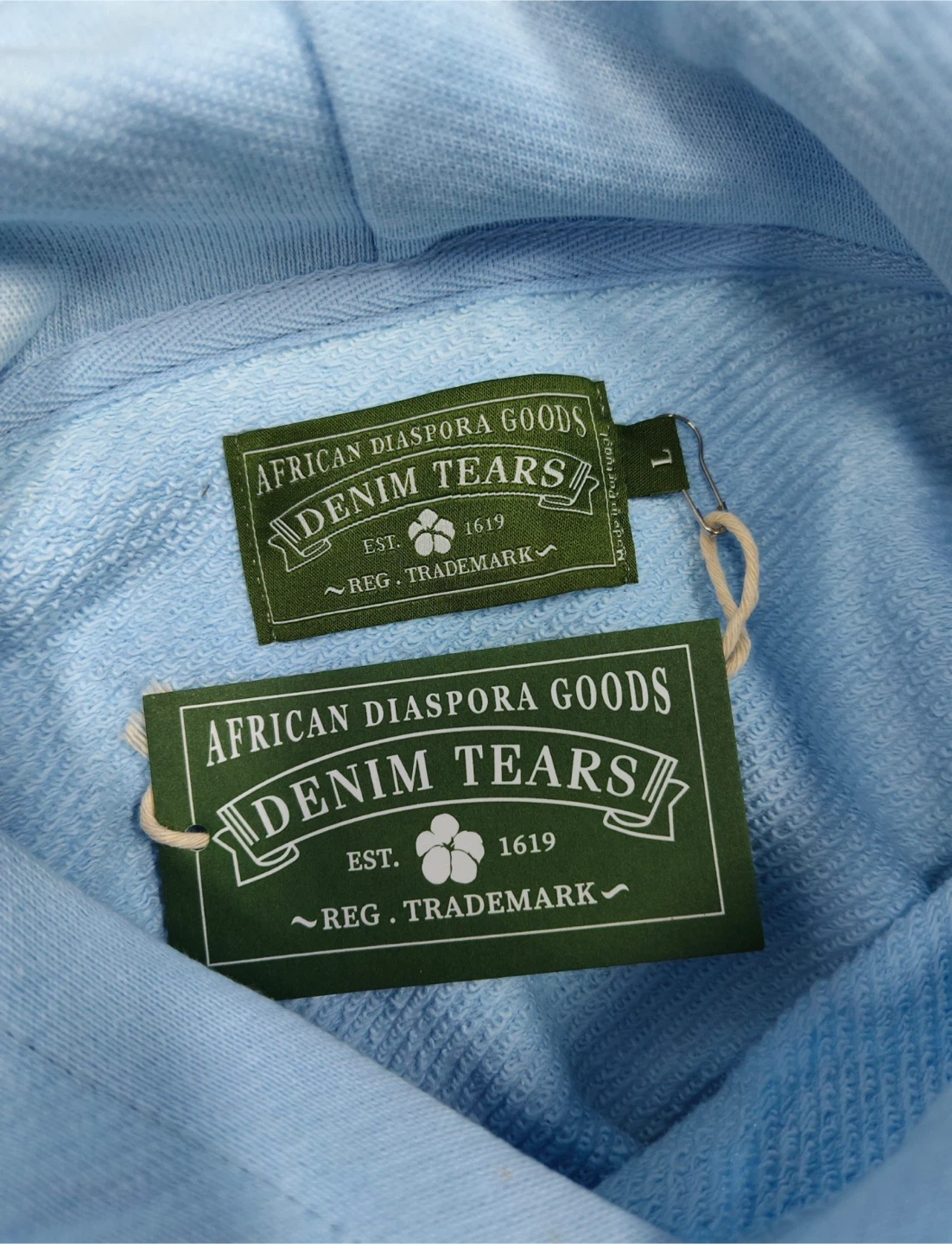 Light Blue Denim Tears Hoodie - photo 4