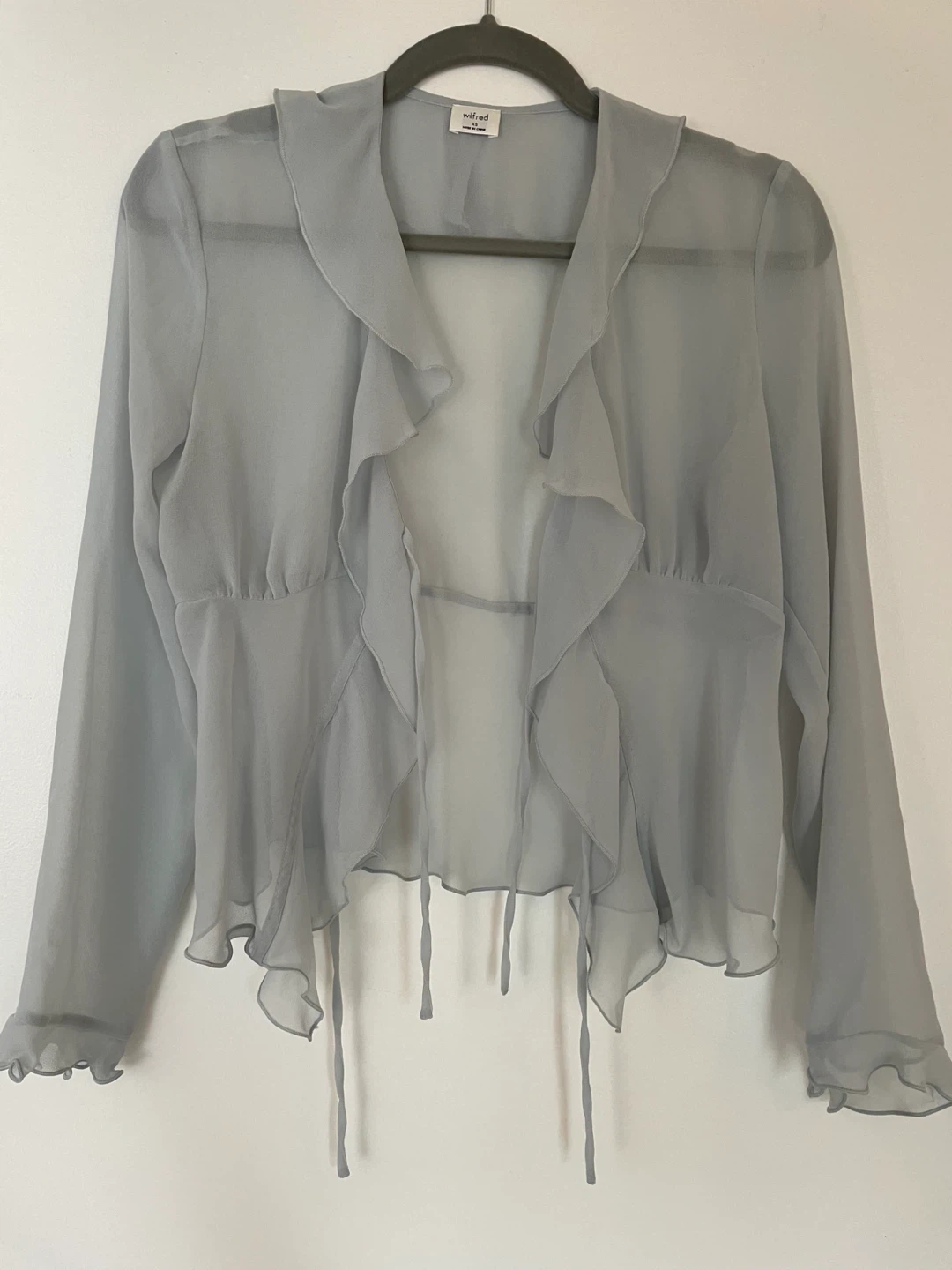 Aritzia Wilfred Sheer Ruffle Tie Top🥕