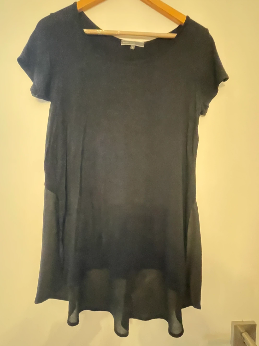 Emma's Closet Black Sheer Hem Tunic Top - Size S