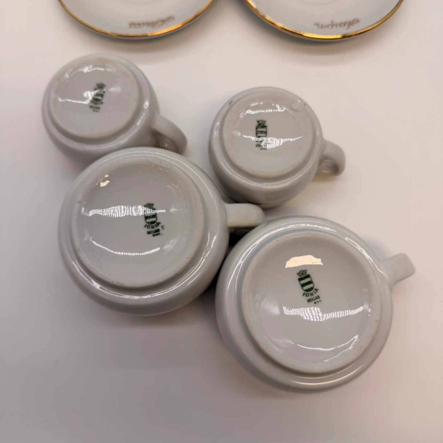 Vintage Greek Espresso Cups IONIA Hellas Gold Trim Demitasse - photo 5